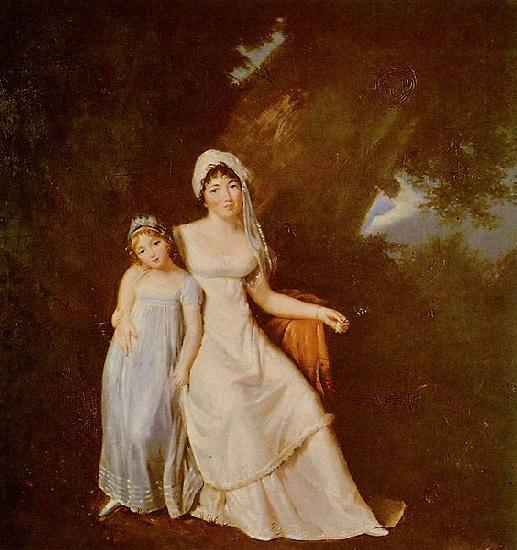 Marguerite Gerard Mme de Stael et sa fille France oil painting art